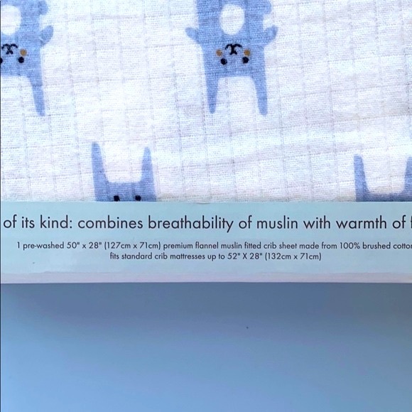 👶🏻 ADEN ANAIS MUSLIN FITTED CRIB SHEET BLUE BUNNY - Picture 7 of 7